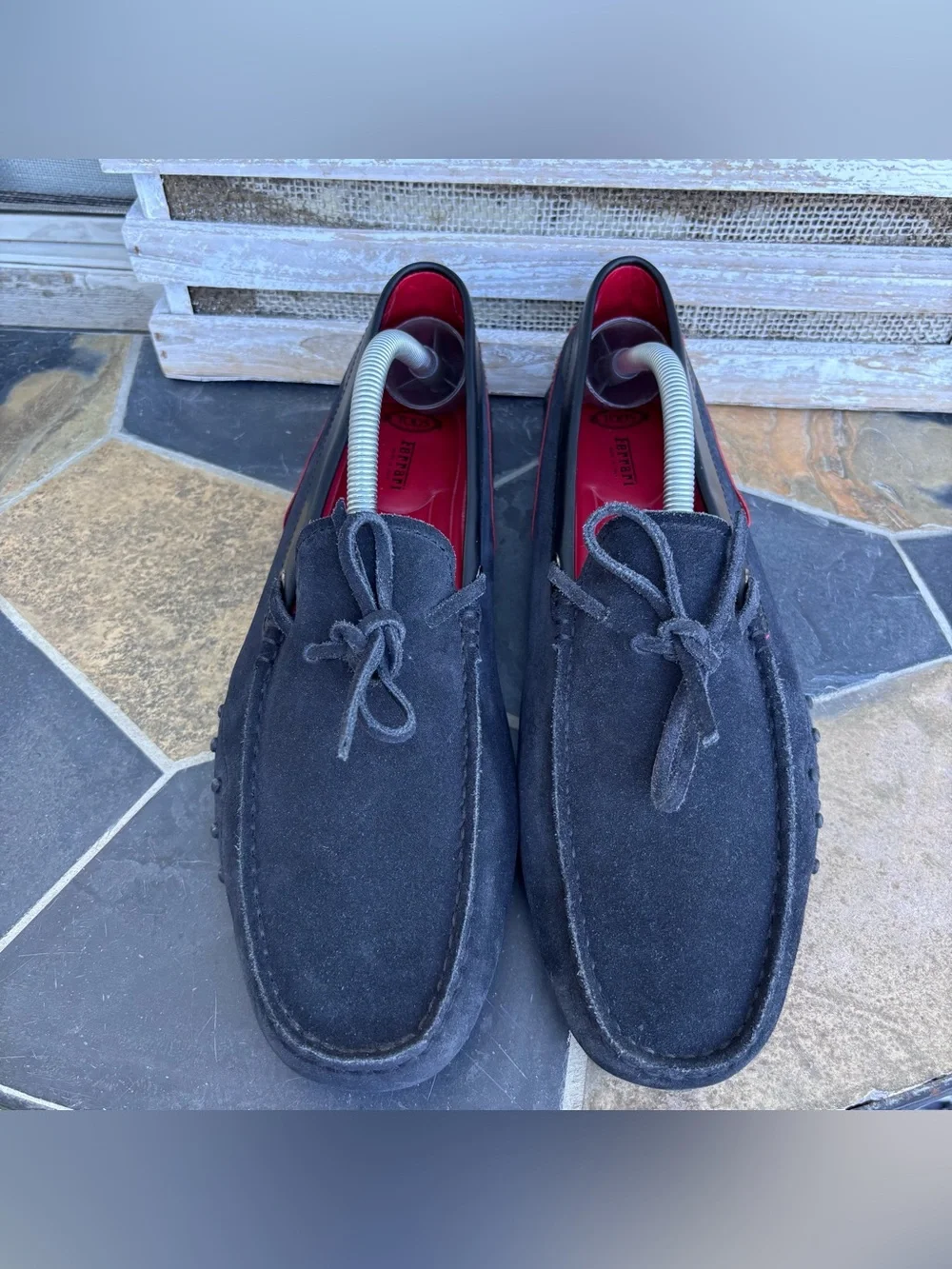 Tod's X Ferrari Gommino Suede Leather Driving Shoes